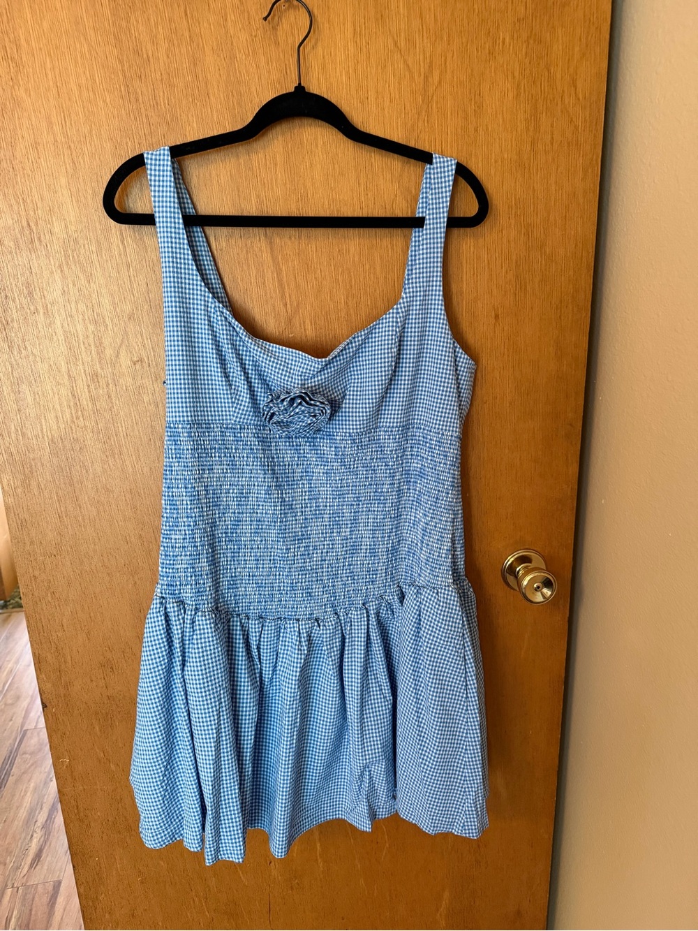 NWT ANTHRO Blue Gingham Sundress